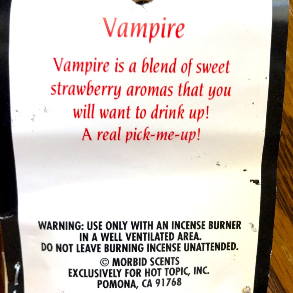 Morbid Scents by Hot Topic Vampire/ Frankincense & Myrrh Incense - Picture 3 of 4